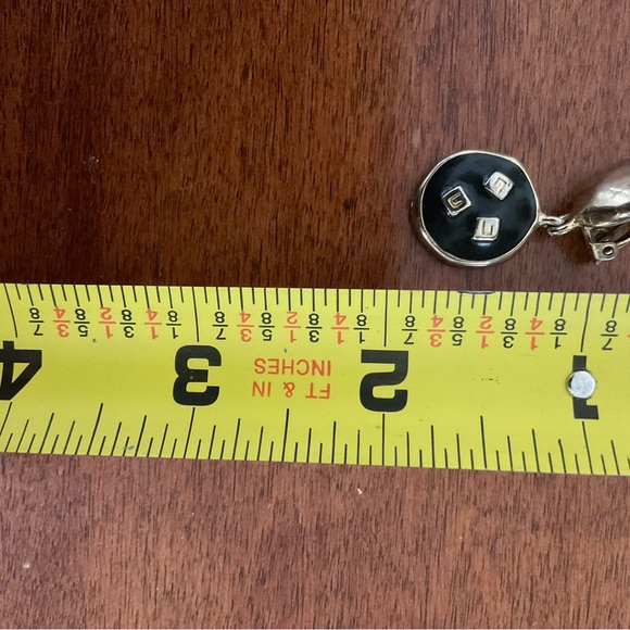 VINTAGE GIVENCHY LOGO GOLD ENAMEL earrings - Picture 6 of 9